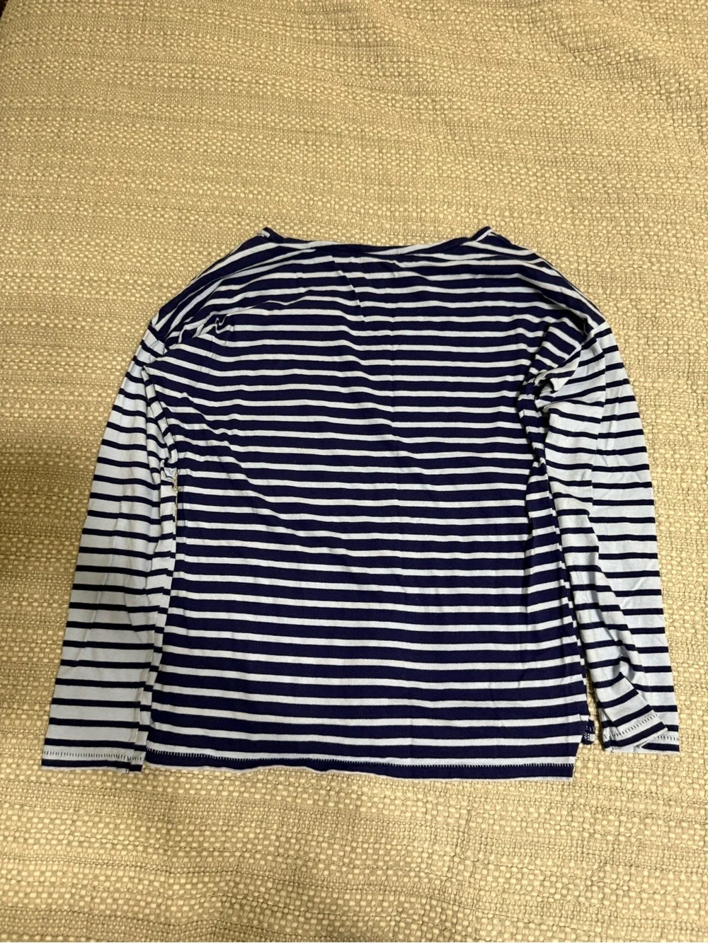 Old Navy Girls' Navy & White Stripe Long-Sleeve Pocket Tee Size XL 14